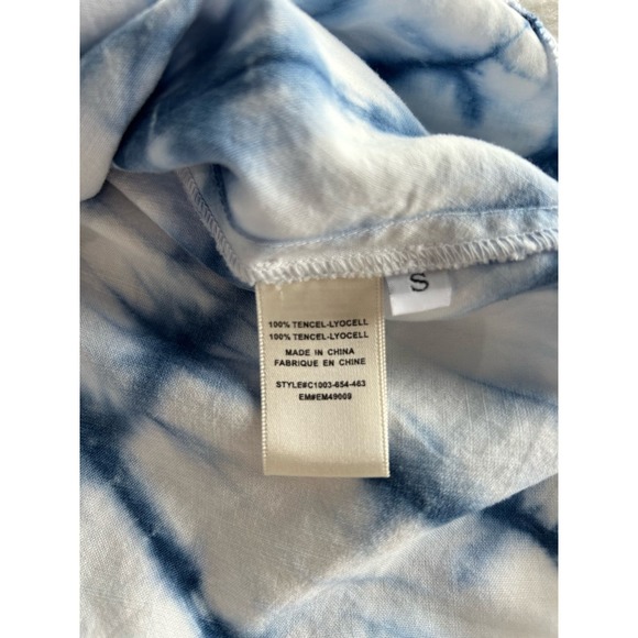 Cloth & Stone Women's Tie Dye Frayed Hem V-Neck Tank Top Blue White Size Small - Picture 11 of 13